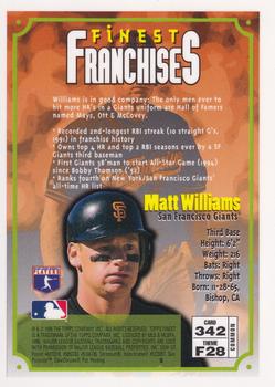 1996 Finest #342 Matt Williams Back
