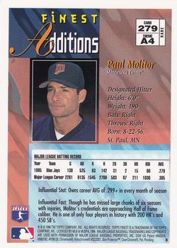 1996 Finest #279 Paul Molitor Back