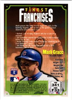 1996 Finest #341 Mark Grace Back