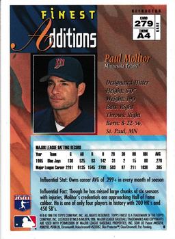 1996 Finest - Refractors #279 Paul Molitor Back