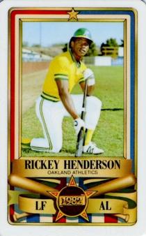 1982 Perma-Graphics All-Star Credit Cards #6 Rickey Henderson Front