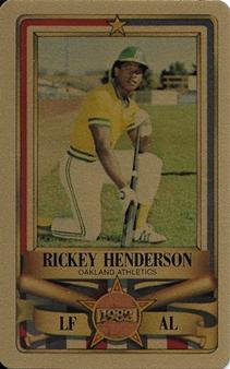 1982 Perma-Graphics All-Star Credit Cards - Gold #6 Rickey Henderson Front
