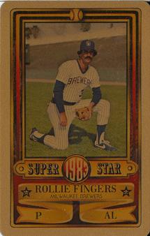 1982 Perma-Graphics Super Star Credit Cards - Gold #150-SS8216 Rollie Fingers Front