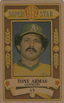 1982 Perma-Graphics Super Star Credit Cards - Gold #150-SS8217 Tony Armas Front