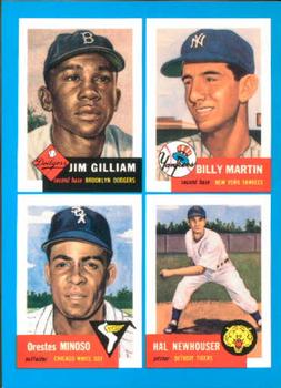 1992 Topps Bazooka Archives Quadracards #8 Jim Gilliam / Billy Martin / Minnie Minoso / Hal Newhouser Front
