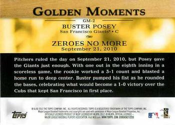 2012 Topps - Golden Moments (Series 2) #GM-2 Buster Posey Back