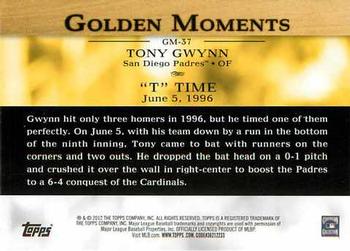 2012 Topps - Golden Moments (Series 2) #GM-37 Tony Gwynn Back