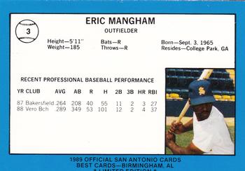 1989 Best San Antonio Missions - Platinum #3 Eric Mangham Back