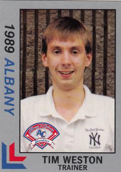 1989 Best Albany-Colonie Yankees - Platinum #29 Tim Weston Front