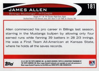 2012 Topps Pro Debut #181 James Allen Back
