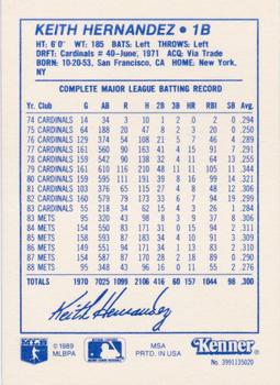 1989 Kenner Starting Lineup Cards #3991135020 Keith Hernandez Back