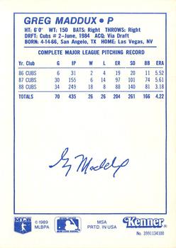 1989 Kenner Starting Lineup Cards #3991134100 Greg Maddux Back