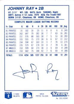 1989 Kenner Starting Lineup Cards #3991142040 Johnny Ray Back