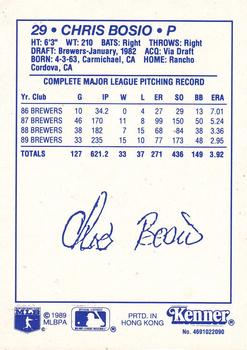 1990 Kenner Starting Lineup Cards #4691022090 Chris Bosio Back