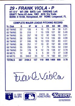1991 Kenner Starting Lineup Cards #5376200030 Frank Viola Back