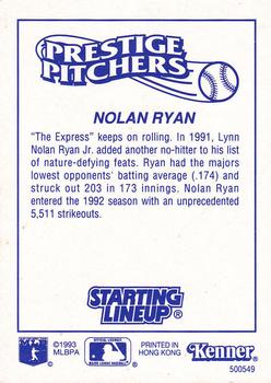 1993 Kenner Starting Lineup Cards #500549 Nolan Ryan Back