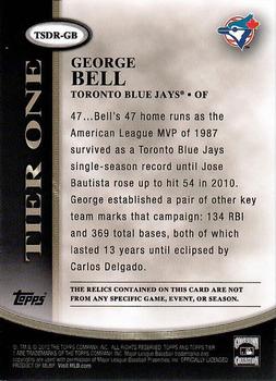 2012 Topps Tier One - Dual Relics #TSDR-GB George Bell Back