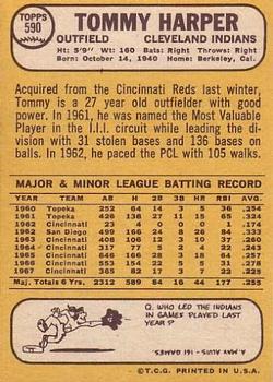 1968 Topps #590 Tommy Harper Back