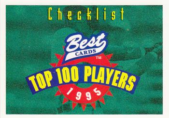 1995 Best #NNO Checklist: 1-100 Front