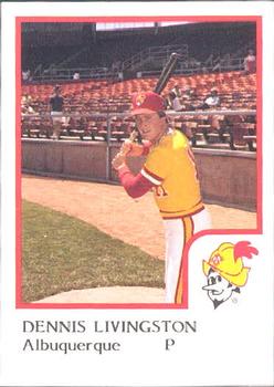 1986 ProCards Albuquerque Dukes #13 Dennis Livingston Front