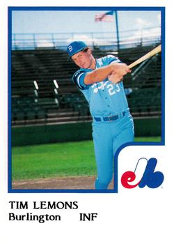 1986 ProCards Burlington Expos #14 Tim Lemons Front