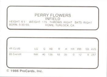 1986 ProCards Clinton Giants #NNO Perry Flowers Back