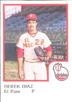 1986 ProCards El Paso Diablos #8 Derek Diaz Front