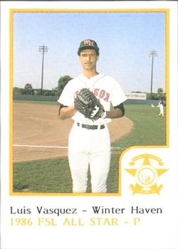 1986 ProCards Florida State League All-Stars #48 Luis Vasquez Front