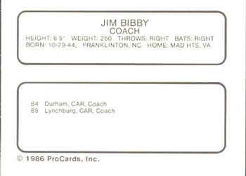 1986 ProCards Lynchburg Mets #NNO Jim Bibby Back