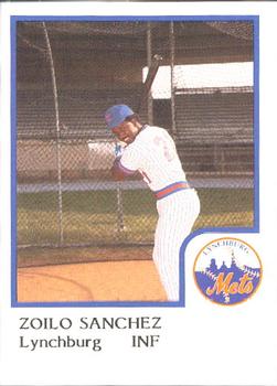 1986 ProCards Lynchburg Mets #NNO Zoilo Sanchez Front