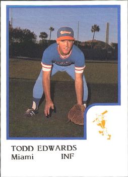 1986 ProCards Miami Marlins #6 Todd Edwards Front