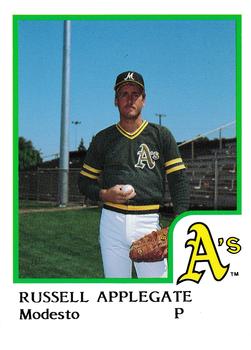 1986 ProCards Modesto A's #NNO Russell Applegate Front