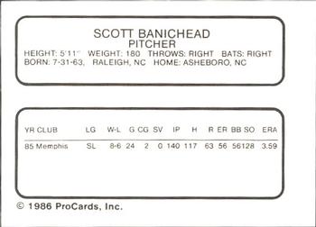 1986 ProCards Omaha Royals #NNO Scott Bankhead Back