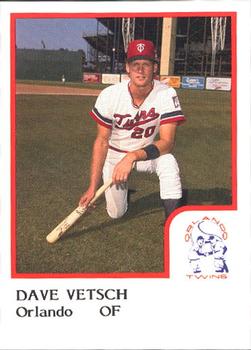 1986 ProCards Orlando Twins #22 Dave Vetsch Front