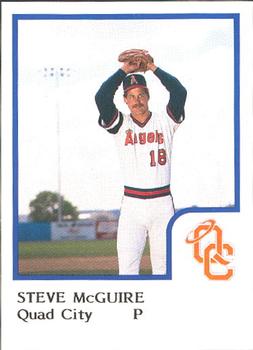 1986 ProCards Quad City Angels #22 Steve McGuire Front