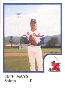 1986 ProCards Salem Red Birds #18 Jeff Mays Front