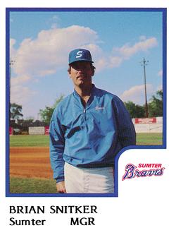 1986 ProCards Sumter Braves #26 Brian Snitker Front