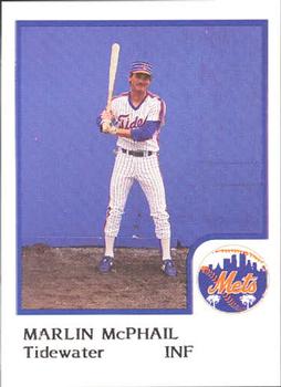1986 ProCards Tidewater Tides (Mets Logo) #NNO Marlin McPhail Front