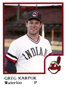 1986 ProCards Waterloo Indians #15 Greg Karpuk Front