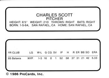 1986 ProCards Waterloo Indians #25 Charles Scott Back