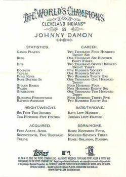 2012 Topps Allen & Ginter #59 Johnny Damon Back