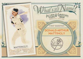 2012 Topps Allen & Ginter - What's in a Name? #WIN45 Don Mattingly Front