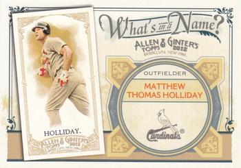 2012 Topps Allen & Ginter - What's in a Name? #WIN80 Matt Holliday Front