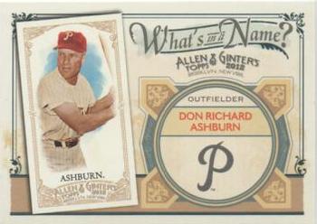 2012 Topps Allen & Ginter - What's in a Name? #WIN20 Richie Ashburn Front
