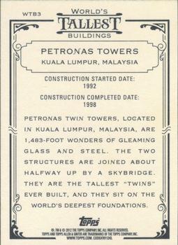 2012 Topps Allen & Ginter - World's Tallest Buildings #WTB3 Petronas Towers Back