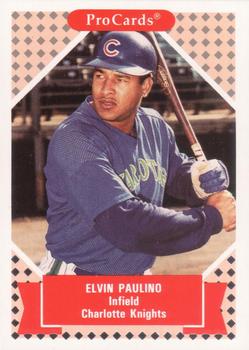 1991-92 ProCards Tomorrow's Heroes #201 Elvin Paulino Front