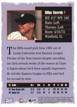 1997 Best #59 Mike Vavrek Back