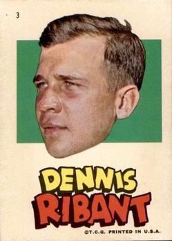 1967 Topps Stickers Pittsburgh Pirates #3 Dennis Ribant Front
