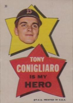 1967 Topps Stickers Boston Red Sox #30 Tony Conigliaro is my Hero Front