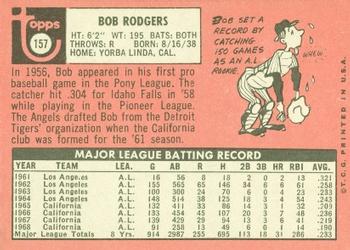 1969 Topps #157 Bob Rodgers Back